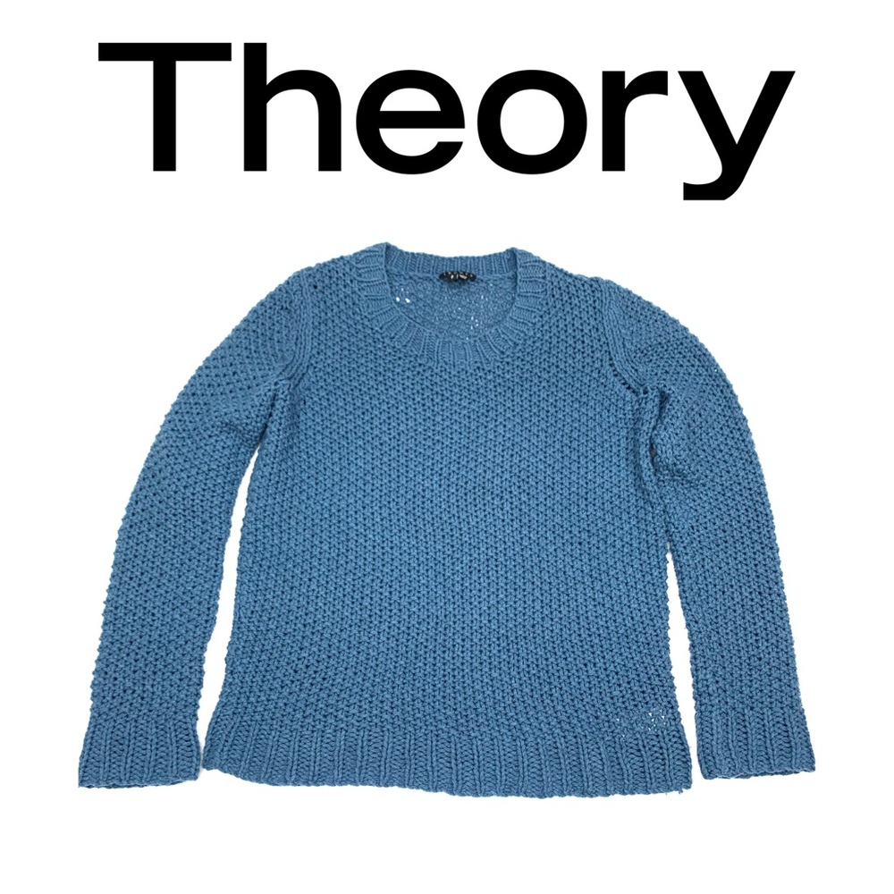 Theory 100% wool waffle texture chunky sweater